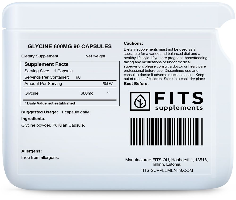 Glycine 600mg 90 gélules