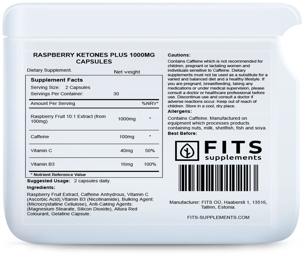 Cétones de framboise 1000mg 60 gélules