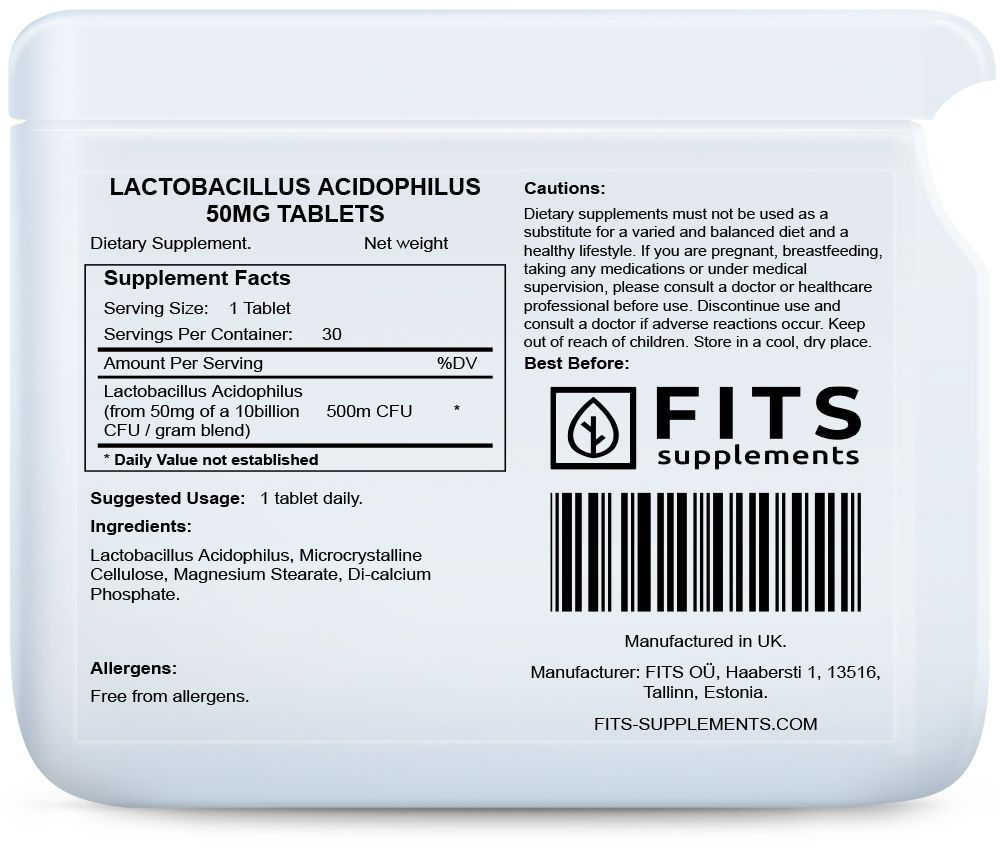 Lactobacillus Acidophilus 50mg 30 comprimés