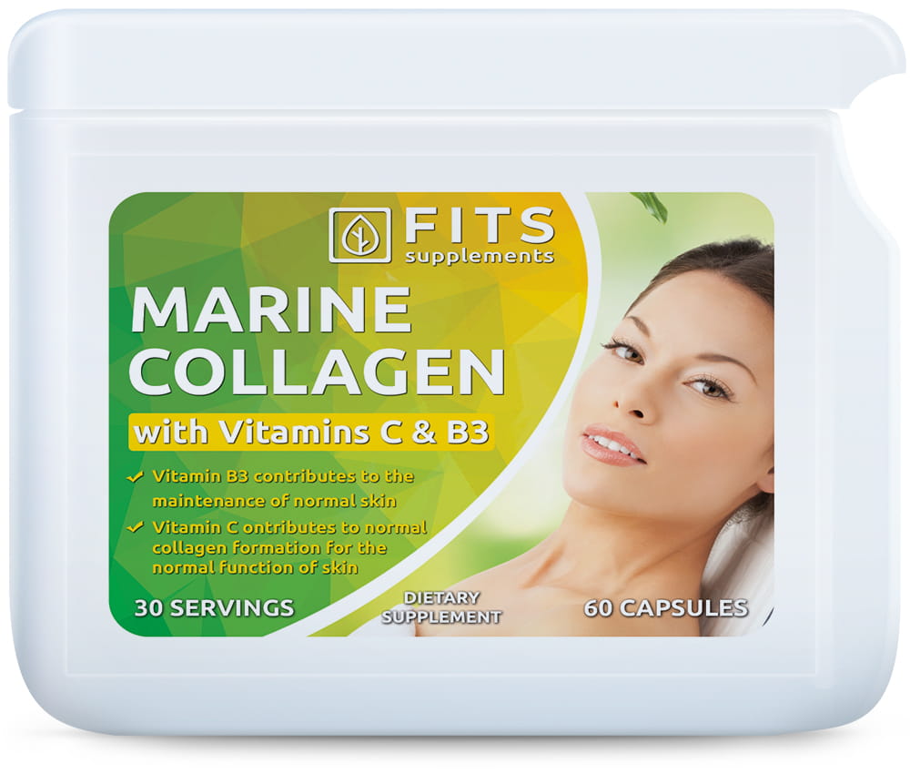 Marine Collagen, Vitamin C and Vitamin B3 60 capsules - FITS Dietary Supplements