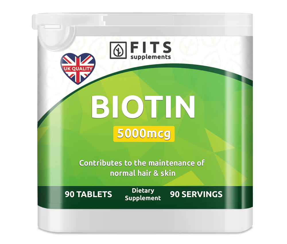 Biotin 5000mcg 90 tablets - FITS Dietary Supplements