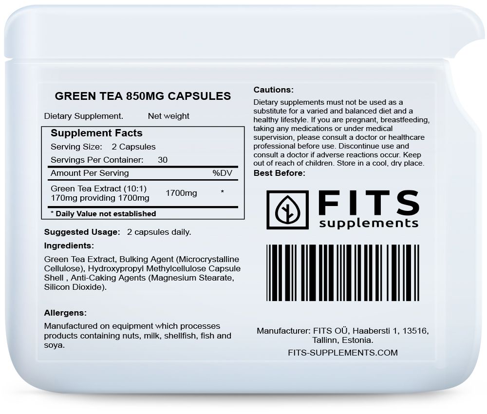 Thé vert 850mg 60 gélules