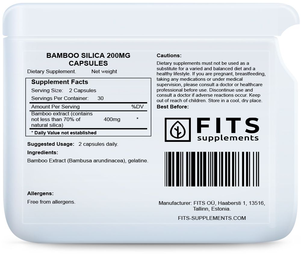 Silice de Bambou 200mg 60 gélules