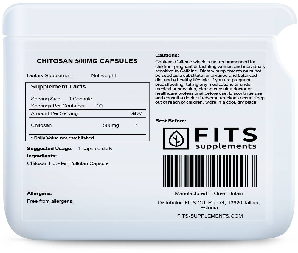 Chitosan 500mg 90 capsules - FITS Dietary Supplements