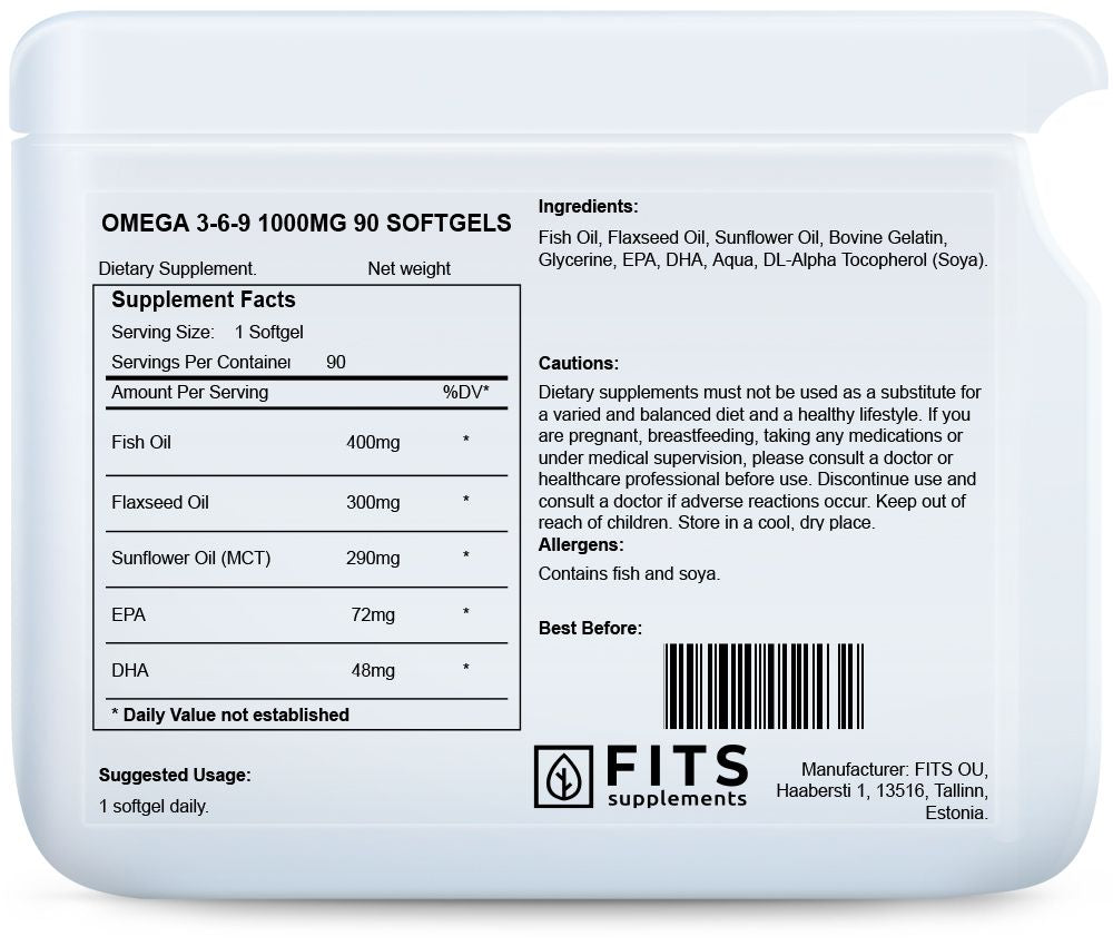 Oméga 3-6-9 1000mg 90 softgels