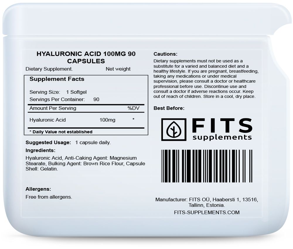 Acide Hyaluronique 100mg 90 gélules