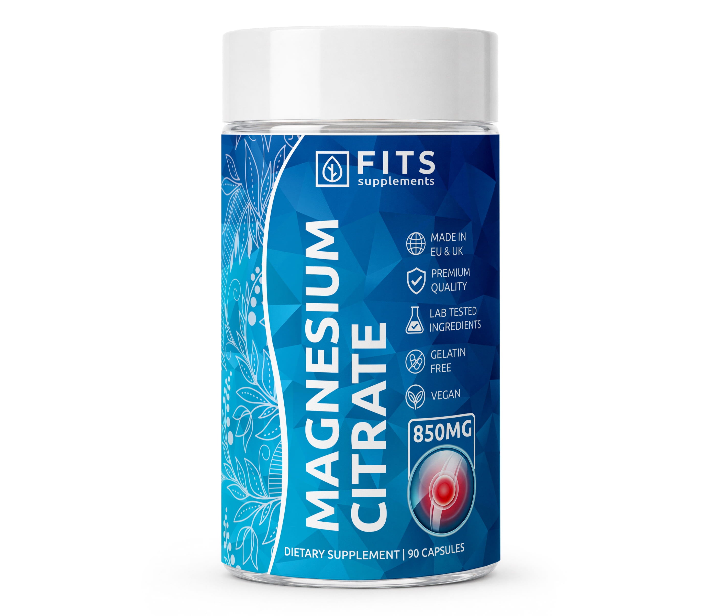 Citrate de Magnésium 850mg 90 gélules