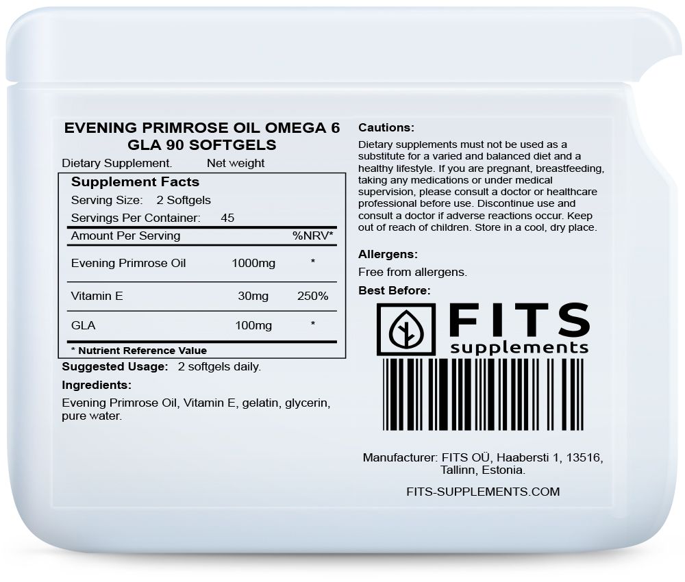 Huile d'onagre Oméga 6 GLA 90 gélules molles