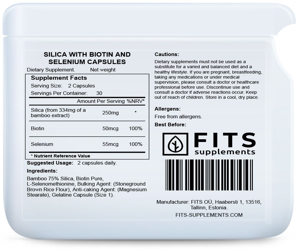 Silice avec Biotine et Sélénium 60 gélules