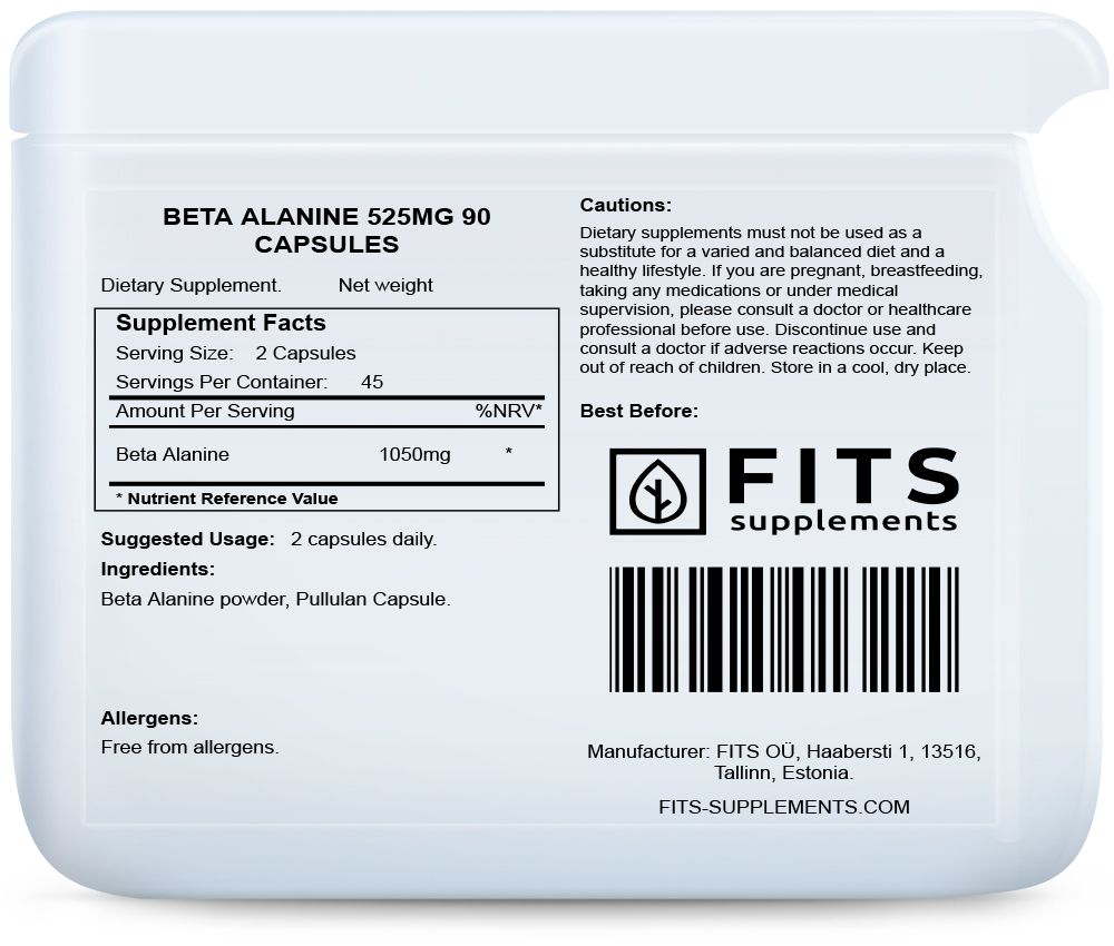 Beta Alanine 525mg 90 gélules