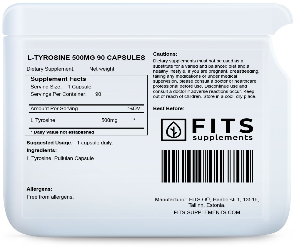 L-Tyrosine 500mg 90 gélules