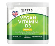 Vegan Vitamin D3 1000IU 90 tablets - FITS Dietary Supplements