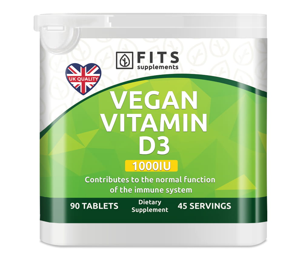 Vegan Vitamin D3 1000IU 90 tablets - FITS Dietary Supplements