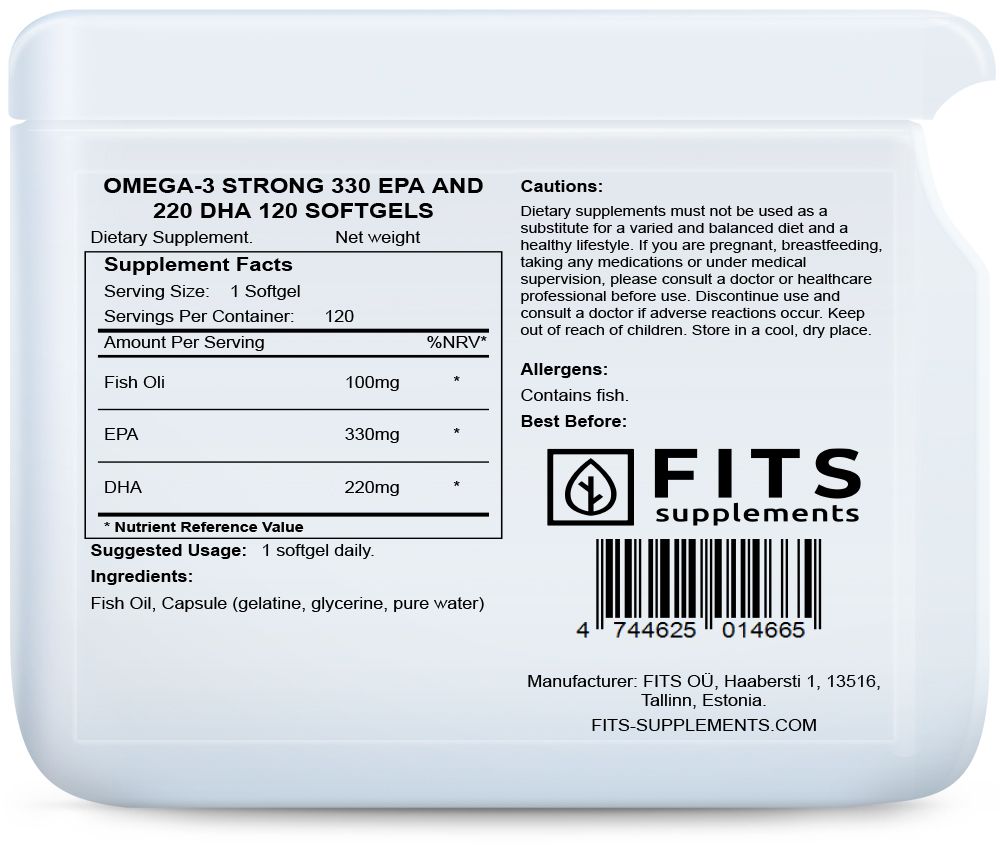 Omega-3 Strong 330 EPA et 220 DHA 120 softgels