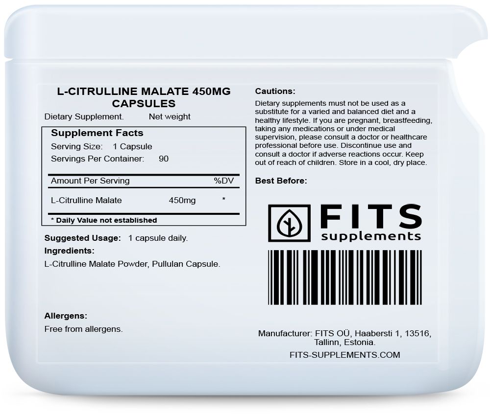 L-Citrulline Malate 450mg 90 gélules