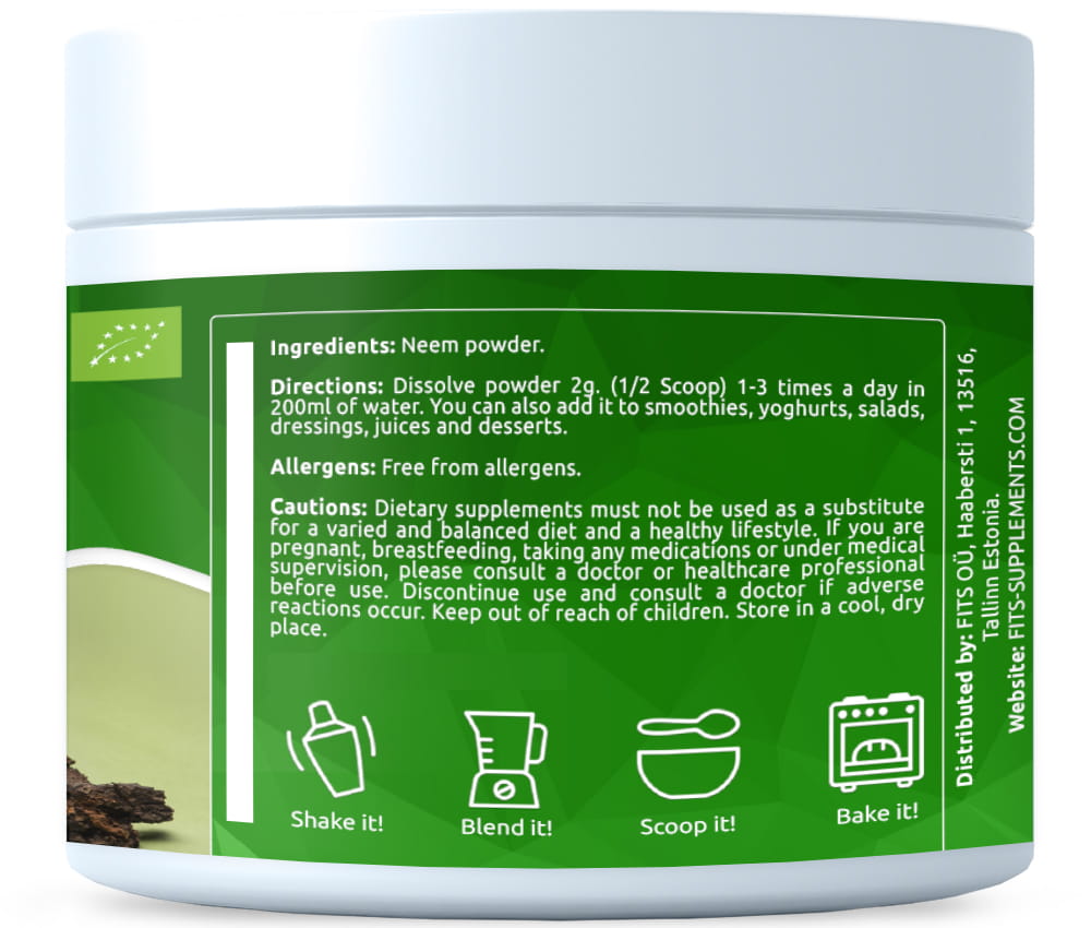 BIO Organic Neem powder 200g - FITS Dietary Supplements