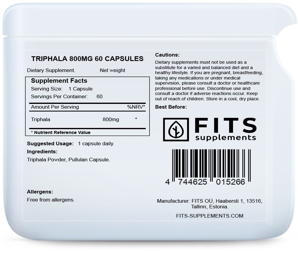 Triphala 800mg 60 gélules