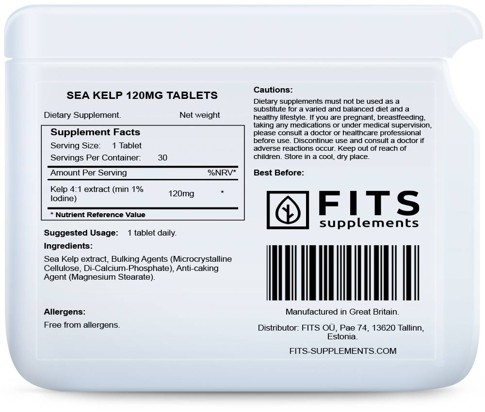 Sea Kelp 120mg 30 tablets - FITS Dietary Supplements