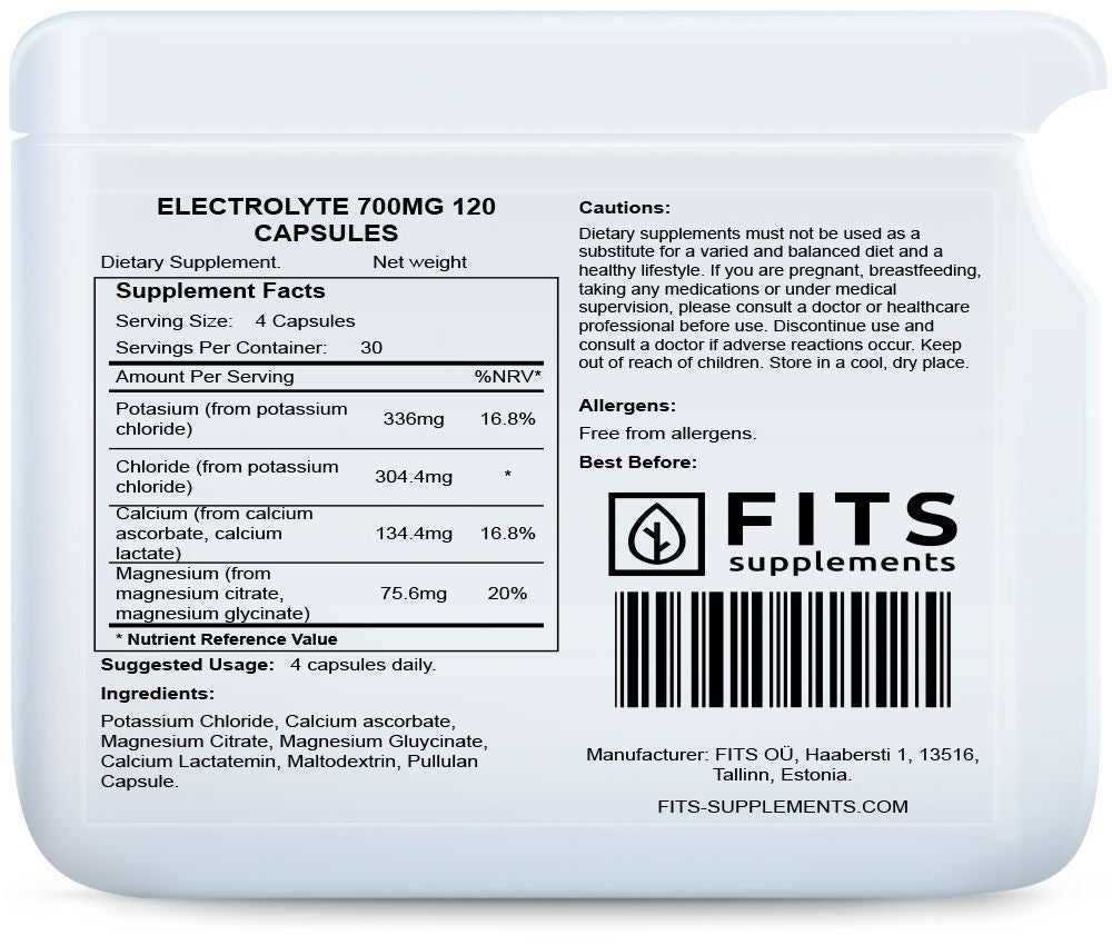 Electrolyte 700mg 120 gélules