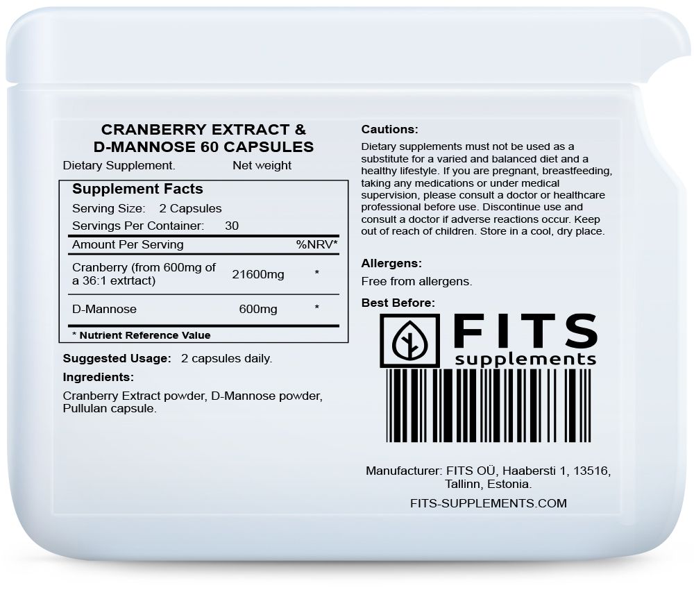Extrait de canneberge & D-mannose 60 gélules