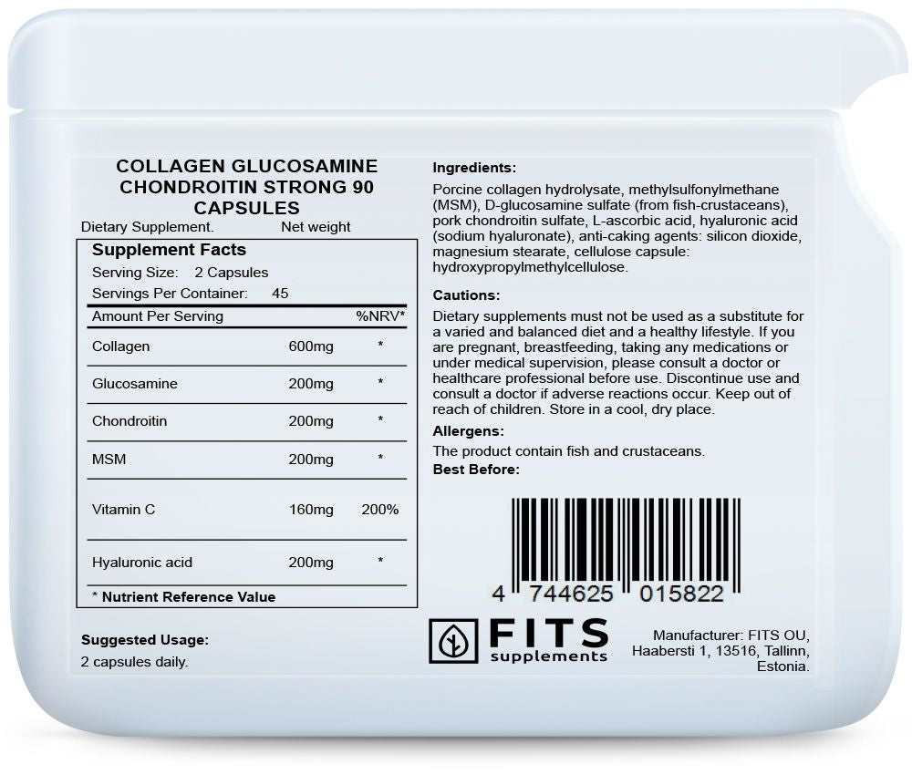 Collagène Glucosamine Chondroïtine Forte 90 gélules