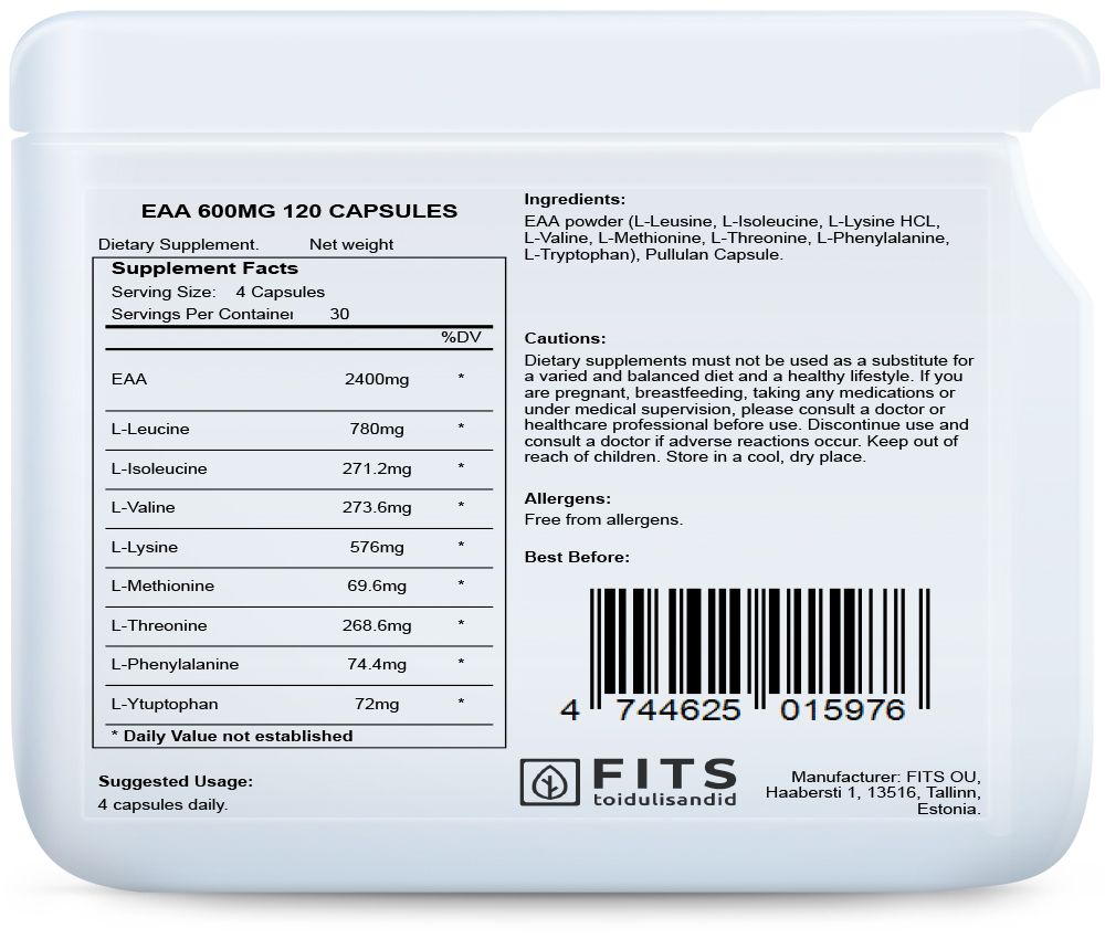 EAA 600mg 120 gélules