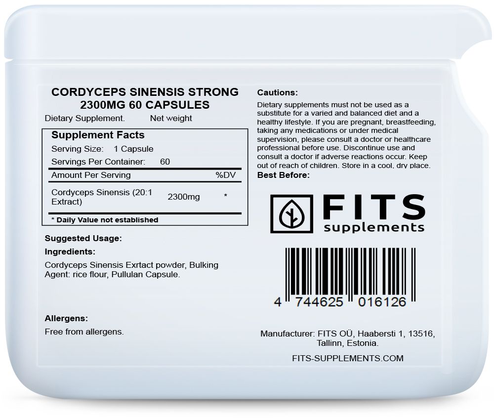 Cordyceps Sinensis Fort 2300mg 60 gélules