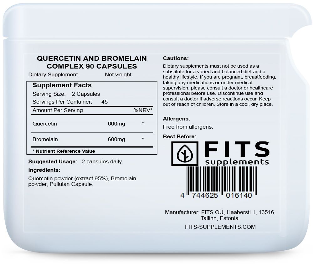 Complexe de Quercétine et Bromélaïne 90 capsules