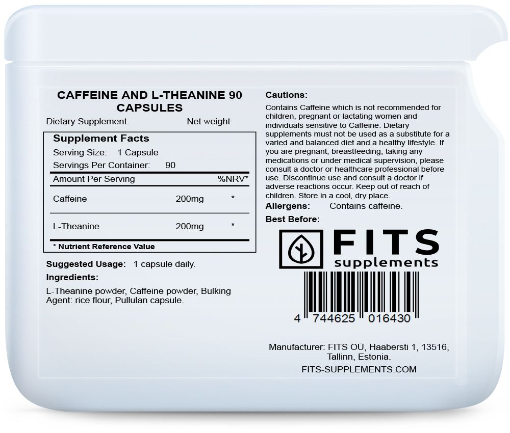 Caféine et L-Théanine 90 gélules