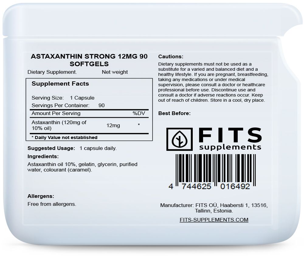 Astaxanthine Forte 12mg 90 softgels