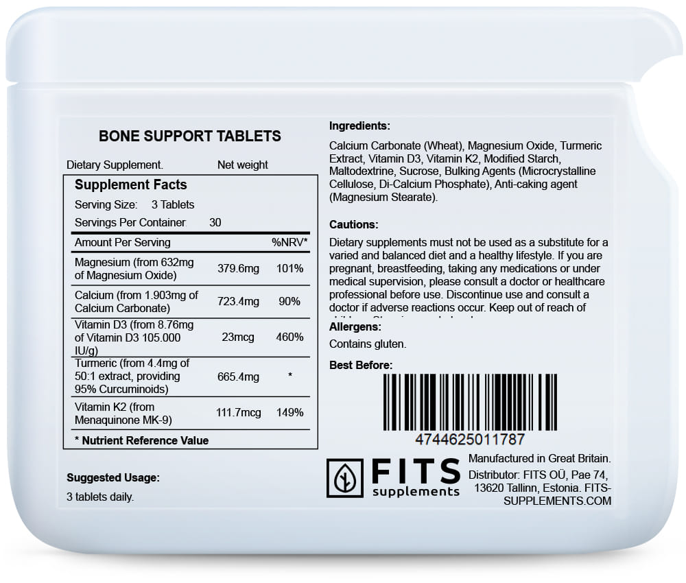 Bone Support 90 tablets - FITS Dietary Supplements