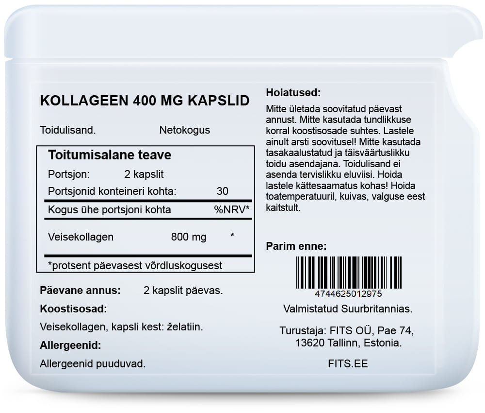 Collagen 400mg 60 capsules - FITS Dietary Supplements