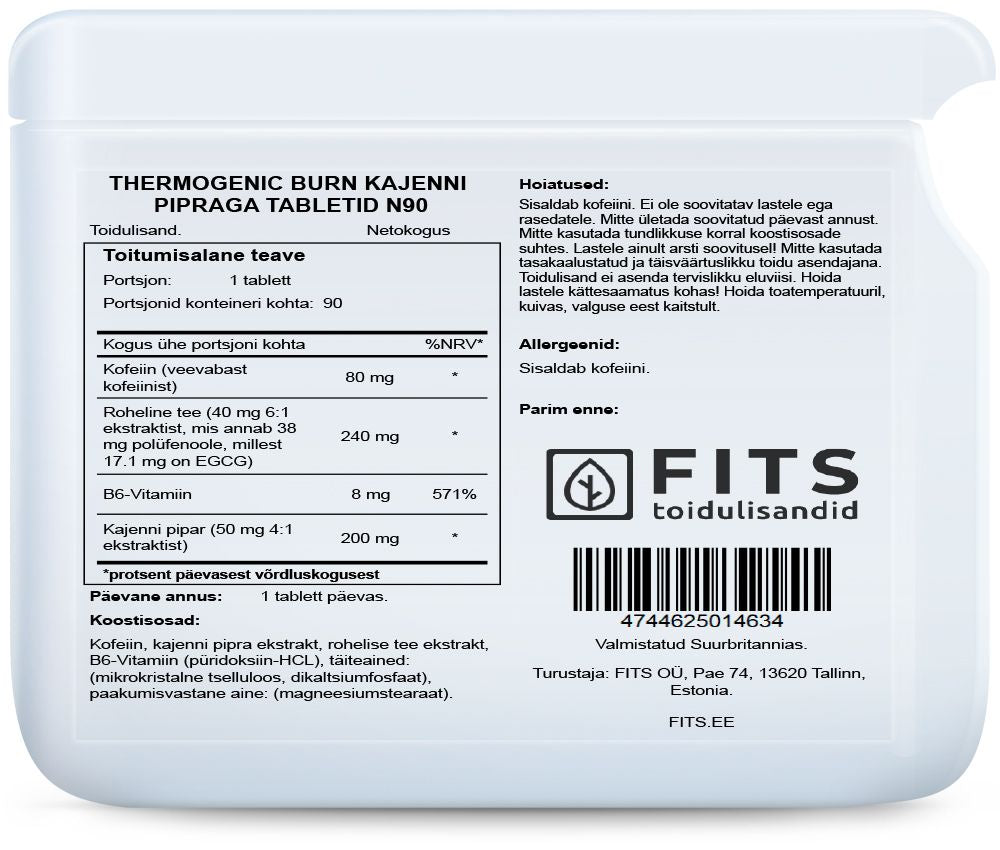 Thermogenic Burn with Capsicum 90 tablets - FITS Dietary Supplements